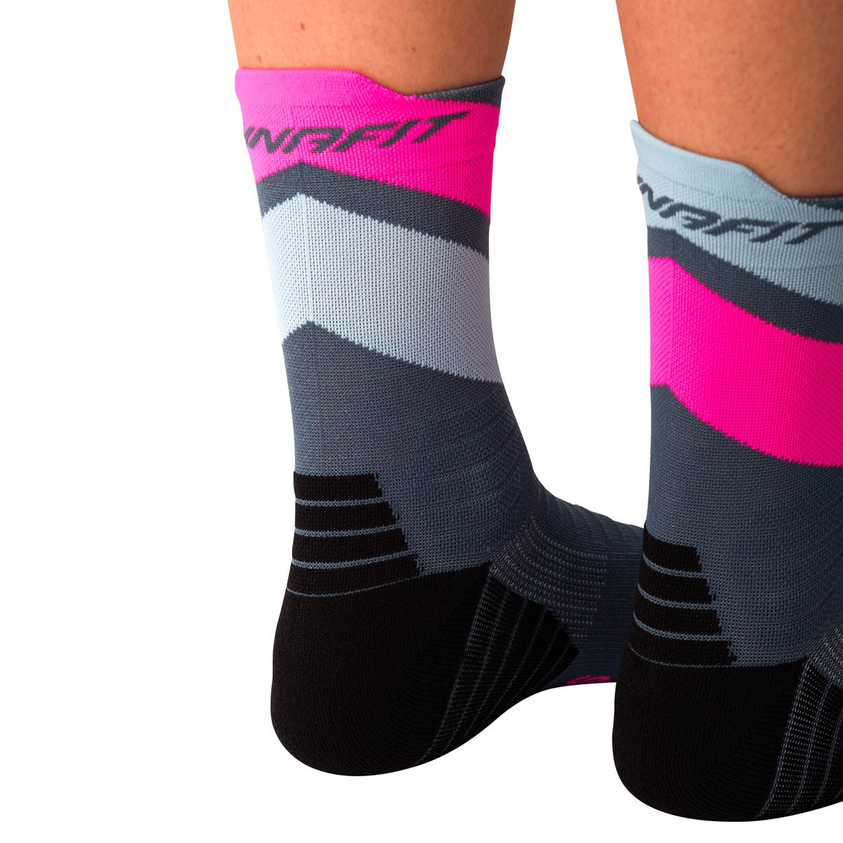 Dynafit Ultra Mid Calze da Trail Running – Cinder Pink Glo, dettaglio 6