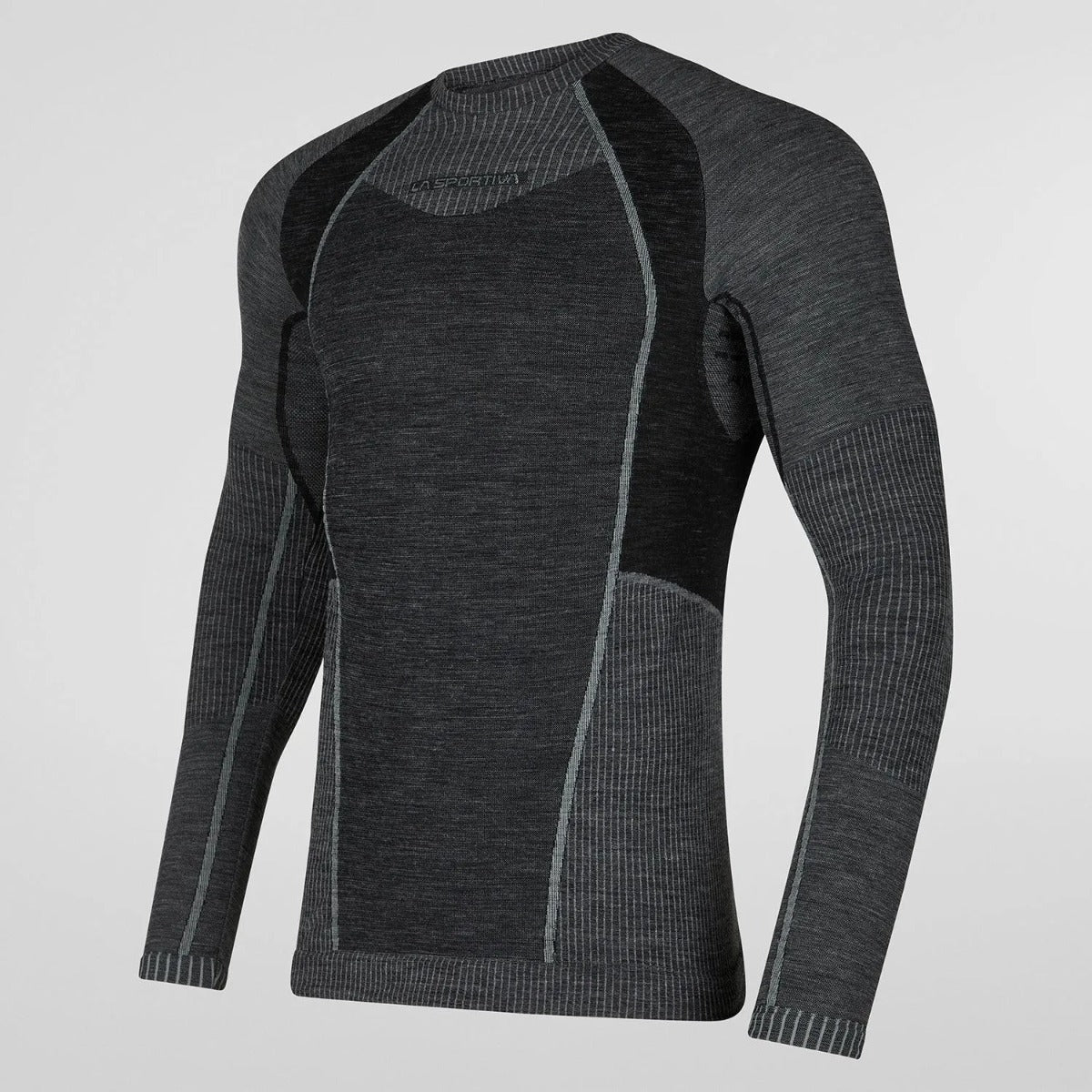 La Sportiva Wool70 Tech Maglia a Manica Lunga Uomo – Carbon Cloud, vista frontale