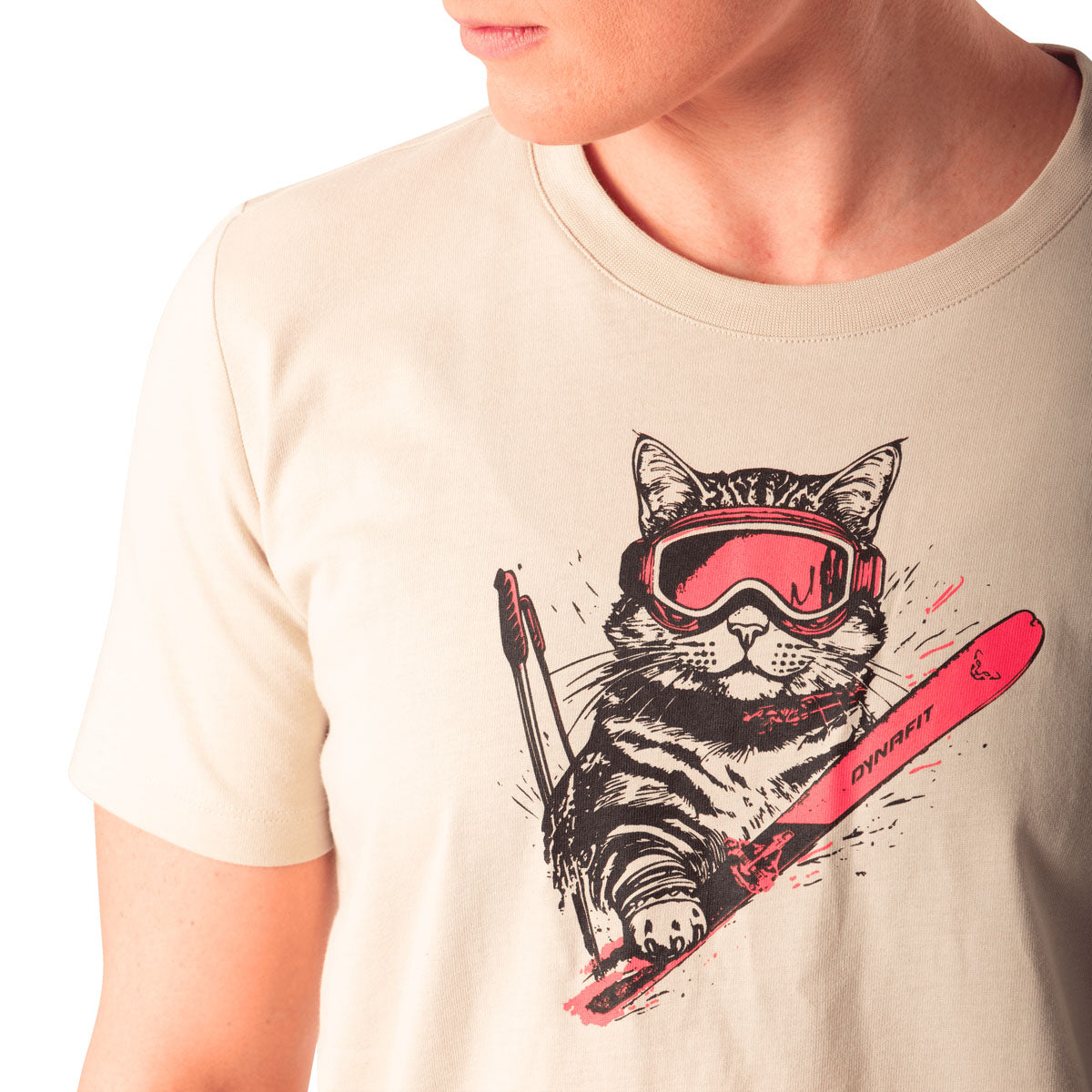 Dynafit T-Shirt Grafica in Cotone Donna – Overcast Snow Cat, dettaglio 3