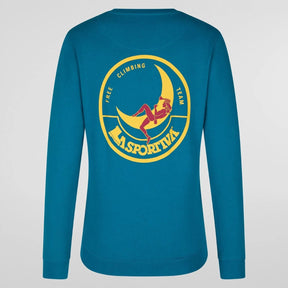 La Sportiva Climbing On the Moon T-Shirt Uomo – Turchese Giallo, vista frontale