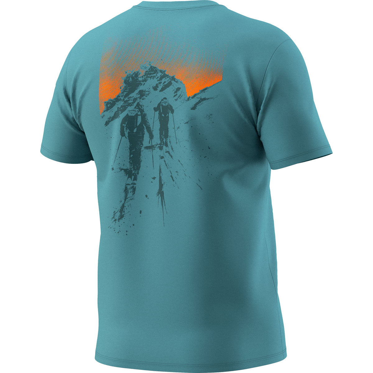 Dynafit T-Shirt in Cotone con Grafica sul Retro Uomo – Smoke Blue Approach, vista frontale