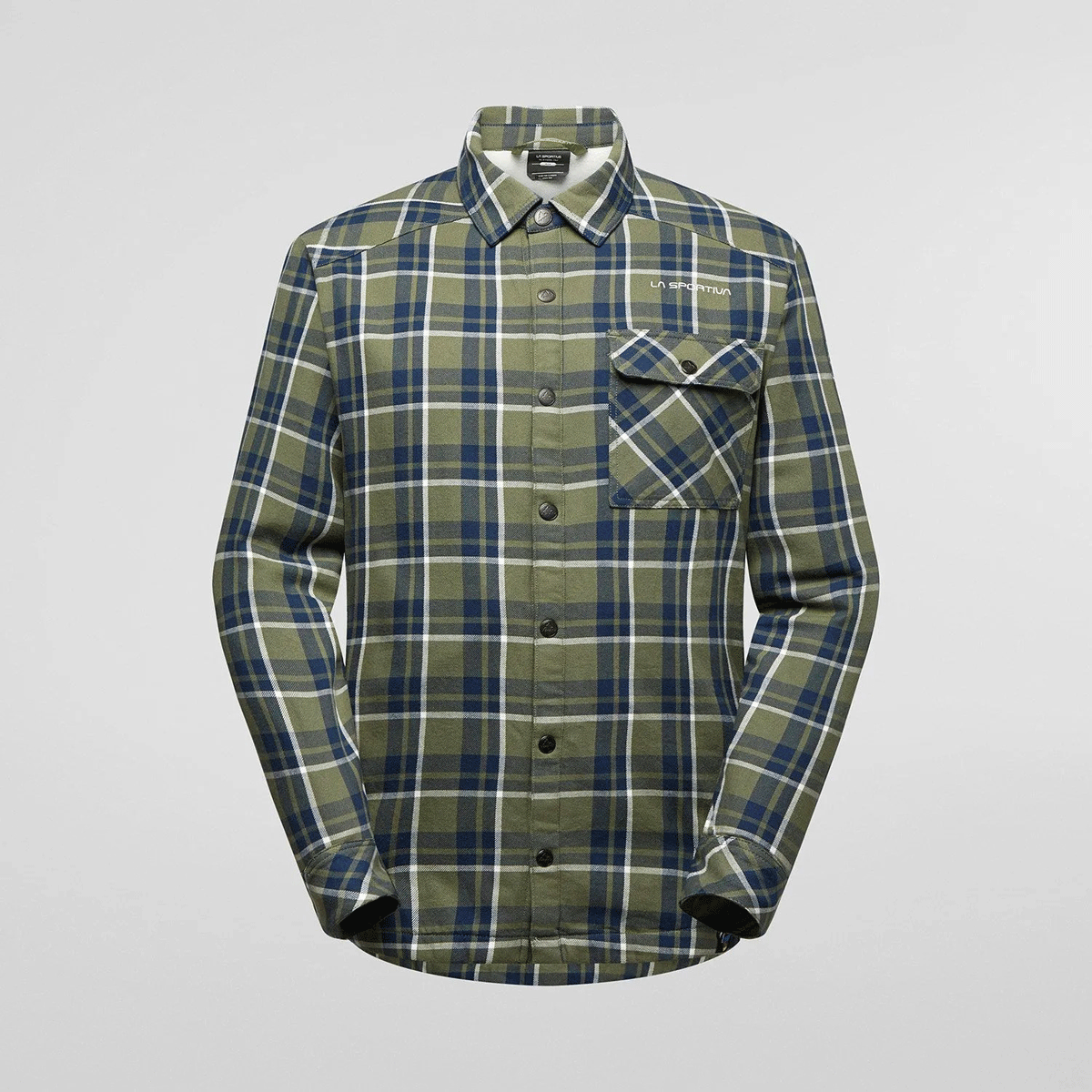 La Sportiva Rambler Lined Camicia in Flanella Uomo – Cypress Night Sky, vista frontale