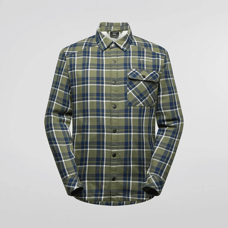 La Sportiva Rambler Lined Camicia in Flanella Uomo – Cypress Night Sky, vista frontale