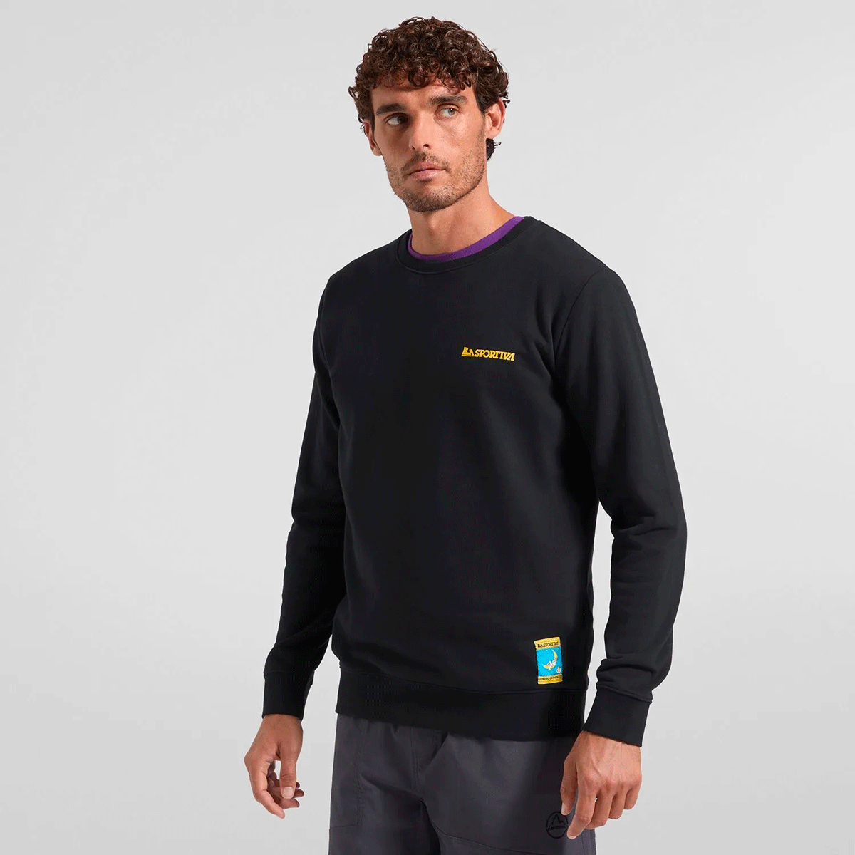 La Sportiva Climbing On the Moon Felpa Uomo – Nero Giallo, dettaglio 2