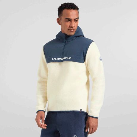 La Sportiva Guidance Sherpa Felpa con Cappuccio Uomo – Chalk Night Sky, vista frontale
