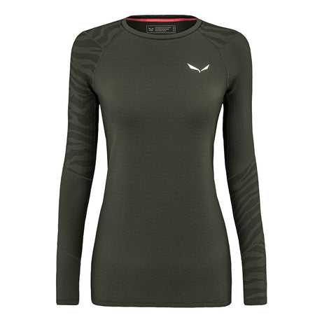 Salewa Cristallo Warm AMR T-Shirt Donna - Dark Olive