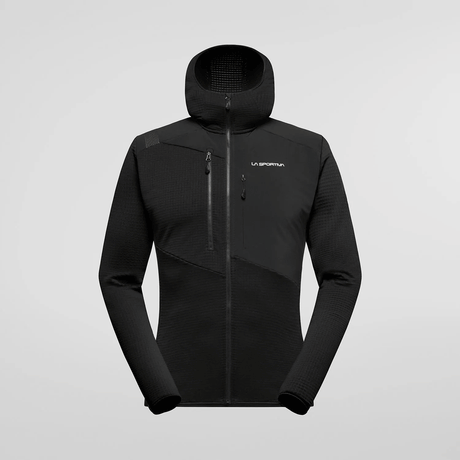La Sportiva Lucendro Thermal Felpa con Cappuccio Uomo – Black Chalk, vista frontale