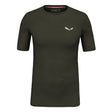 Salewa Cristallo Warm Alpine Merino Responsive Baselayer Maniche Corte Uomo - Dark Olive