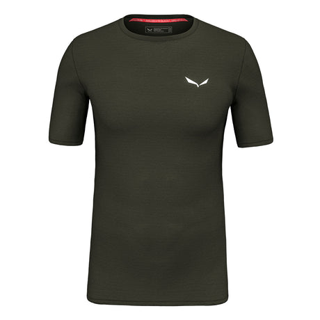 Salewa Cristallo Warm Alpine Merino Responsive Baselayer Maniche Corte Uomo - Dark Olive