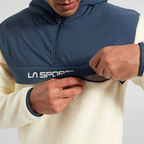 La Sportiva Guidance Sherpa Felpa con Cappuccio Uomo – Chalk Night Sky, dettaglio 3