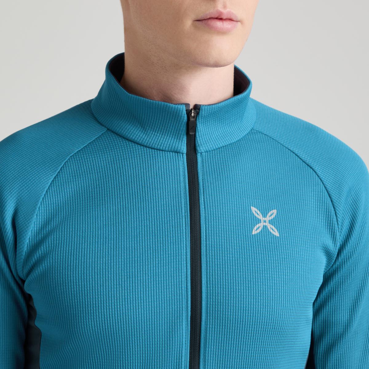Montura Thermic 2 Maglia Pile Mezza Zip Uomo – Steel Blue, dettaglio collo