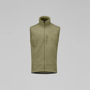 Norrøna Trollveggen Warm3 Gilet in Pile Uomo – Deep Lichen Green, vista frontale