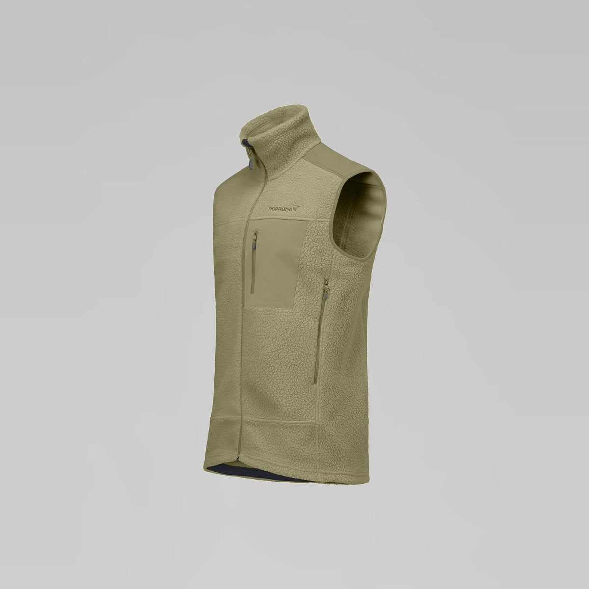 Norrøna Trollveggen Warm3 Gilet in Pile Uomo – Deep Lichen Green, dettaglio 1
