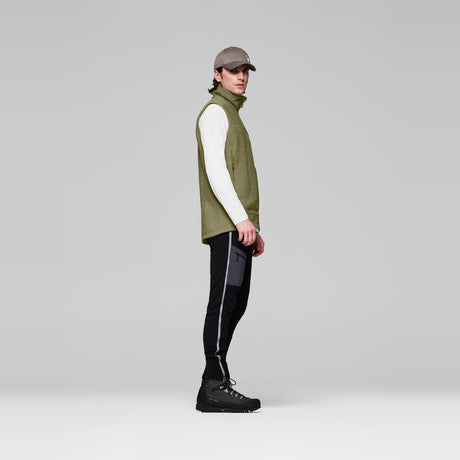 Norrøna Trollveggen Warm3 Gilet in Pile Uomo – Deep Lichen Green, dettaglio 6