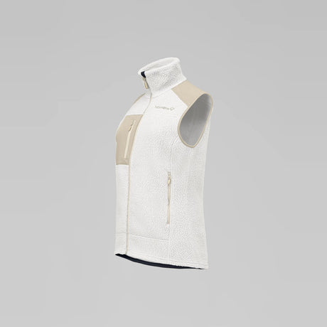 Norrøna Trollveggen Warm3 Gilet in Pile Donna – Whisper White Oatmeal, dettaglio 1