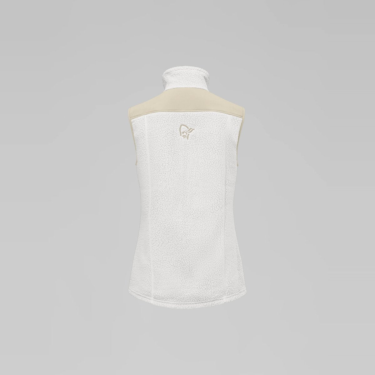 Norrøna Trollveggen Warm3 Gilet in Pile Donna – Whisper White Oatmeal, dettaglio 2
