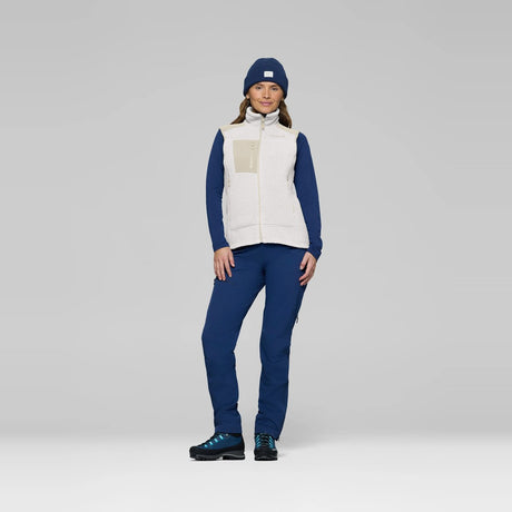 Norrøna Trollveggen Warm3 Gilet in Pile Donna – Whisper White Oatmeal, dettaglio 3