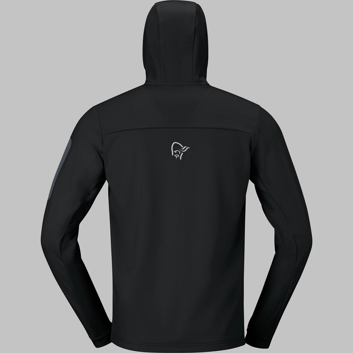 Norrøna Falketind Warm2 Stretch Hood Felpa in Pile Uomo – Caviar Black, dettaglio 2