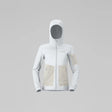 Norrøna Falketind Warm2 Stretch Hood Felpa in Pile Donna – Snow White, vista frontale