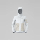 Norrøna Falketind Warm2 Stretch Hood Felpa in Pile Donna – Snow White, vista frontale