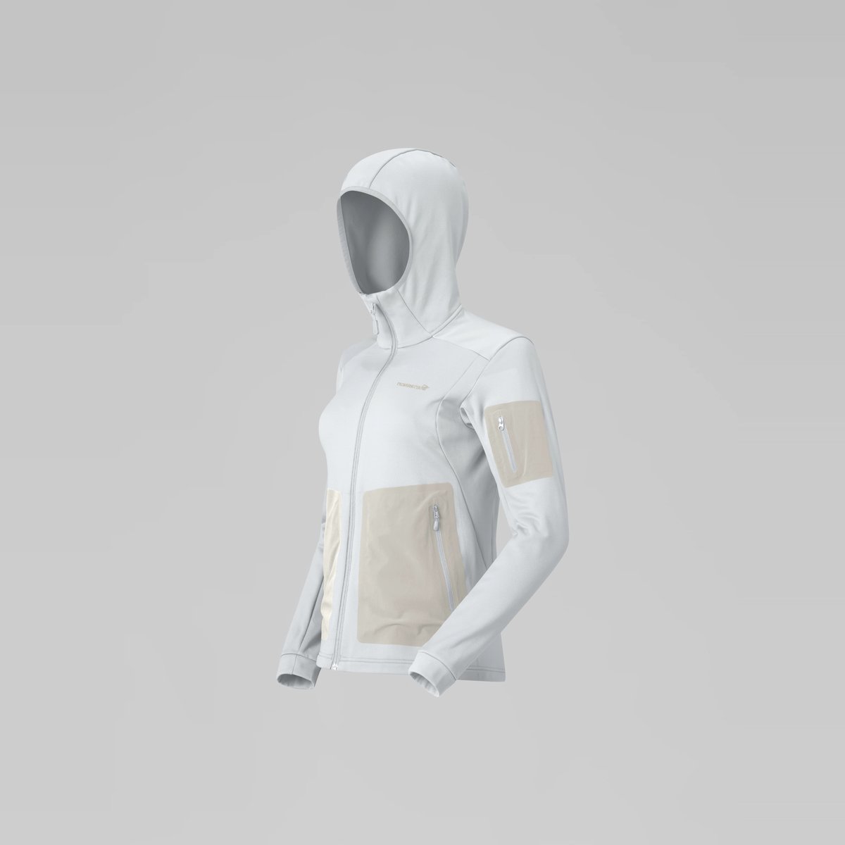 Norrøna Falketind Warm2 Stretch Hood Felpa in Pile Donna – Snow White, dettaglio 1