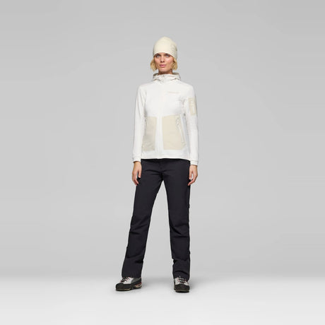 Norrøna Falketind Warm2 Stretch Hood Felpa in Pile Donna – Snow White, dettaglio 3