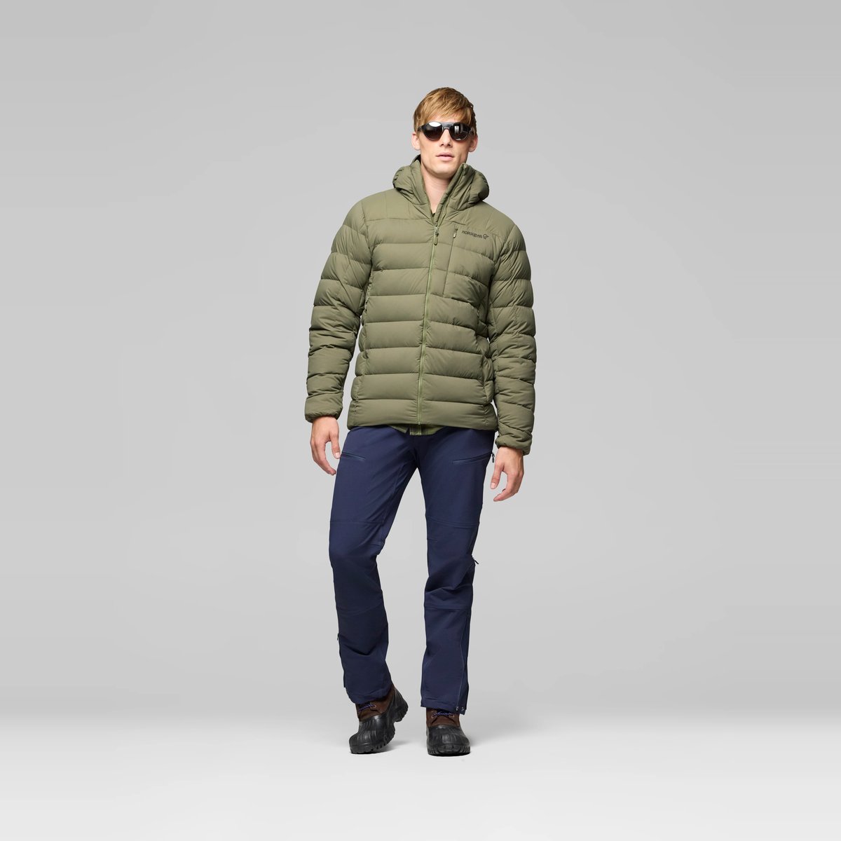 Norrøna Femund Down700 Zip Hood Piumino Uomo – Olive Night, dettaglio 3