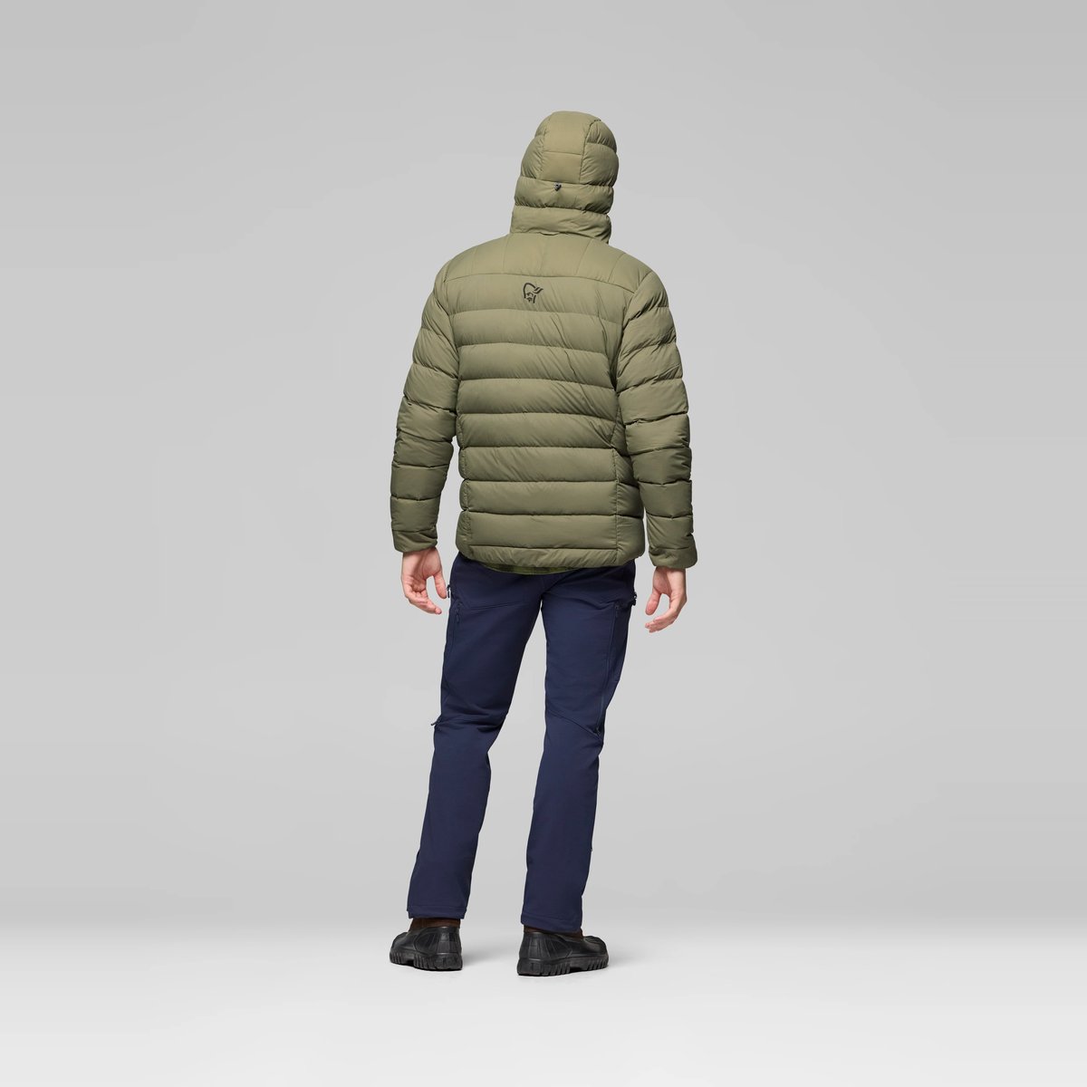 Norrøna Femund Down700 Zip Hood Piumino Uomo – Olive Night, dettaglio 4