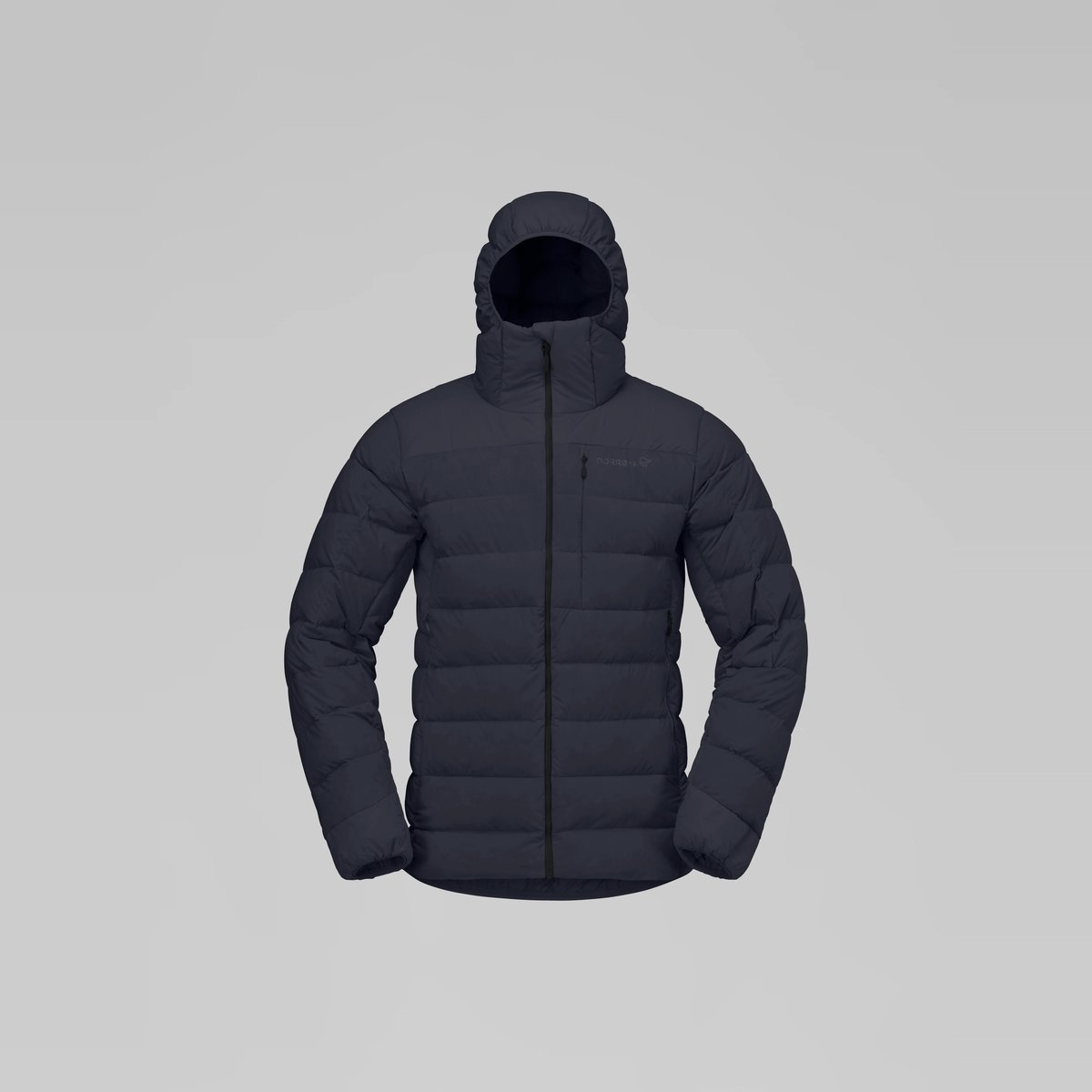 Norrøna Femund Down700 Zip Hood Piumino Uomo – Caviar Black, vista frontale