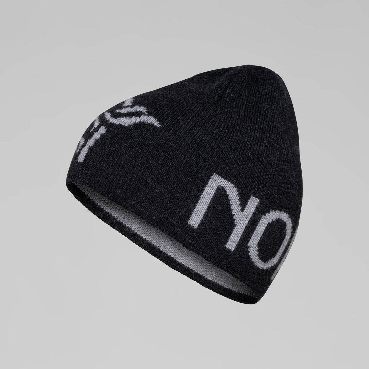 Norrøna /29 Mid Merinoull Logo Berretto Unisex – Caviar Melange, vista frontale