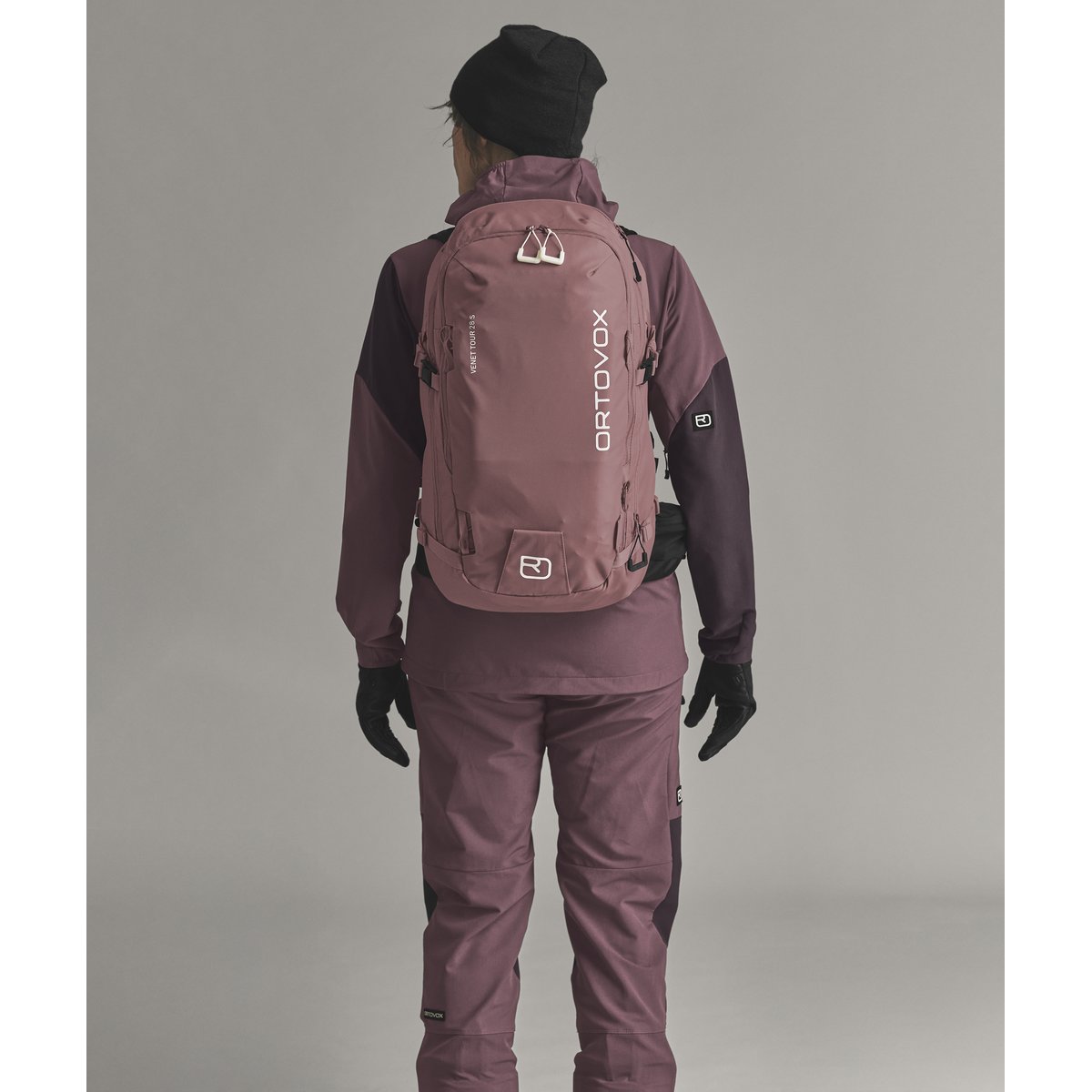 Ortovox Venet Tour 28 S Zaino Scialpinismo – Dusk Rose, indossato retro
