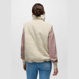 Prana Encinitas Gilet Reversibile Donna – Beach Pebble, indossato retro