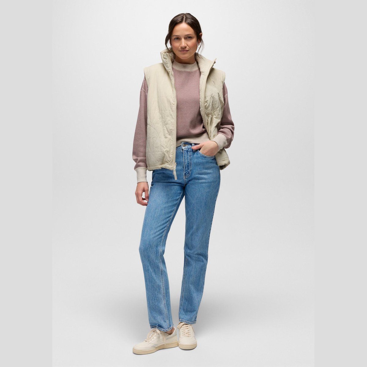 Prana Encinitas Gilet Reversibile Donna – Beach Pebble, dettaglio 4