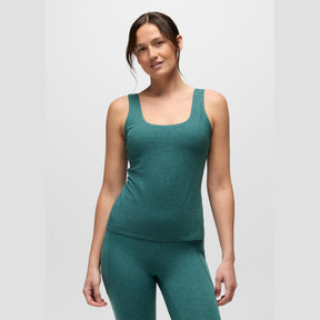 Prana Heavana Essential Canotta Donna – Coast Heather, indossato frontale