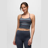 Prana Heavana Every Minute Top Donna – Nautical Microstripe, indossato frontale