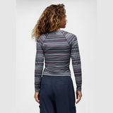 Prana Heavana Maglia Maniche Lunghe Donna – Nautical Microstripe, indossato retro