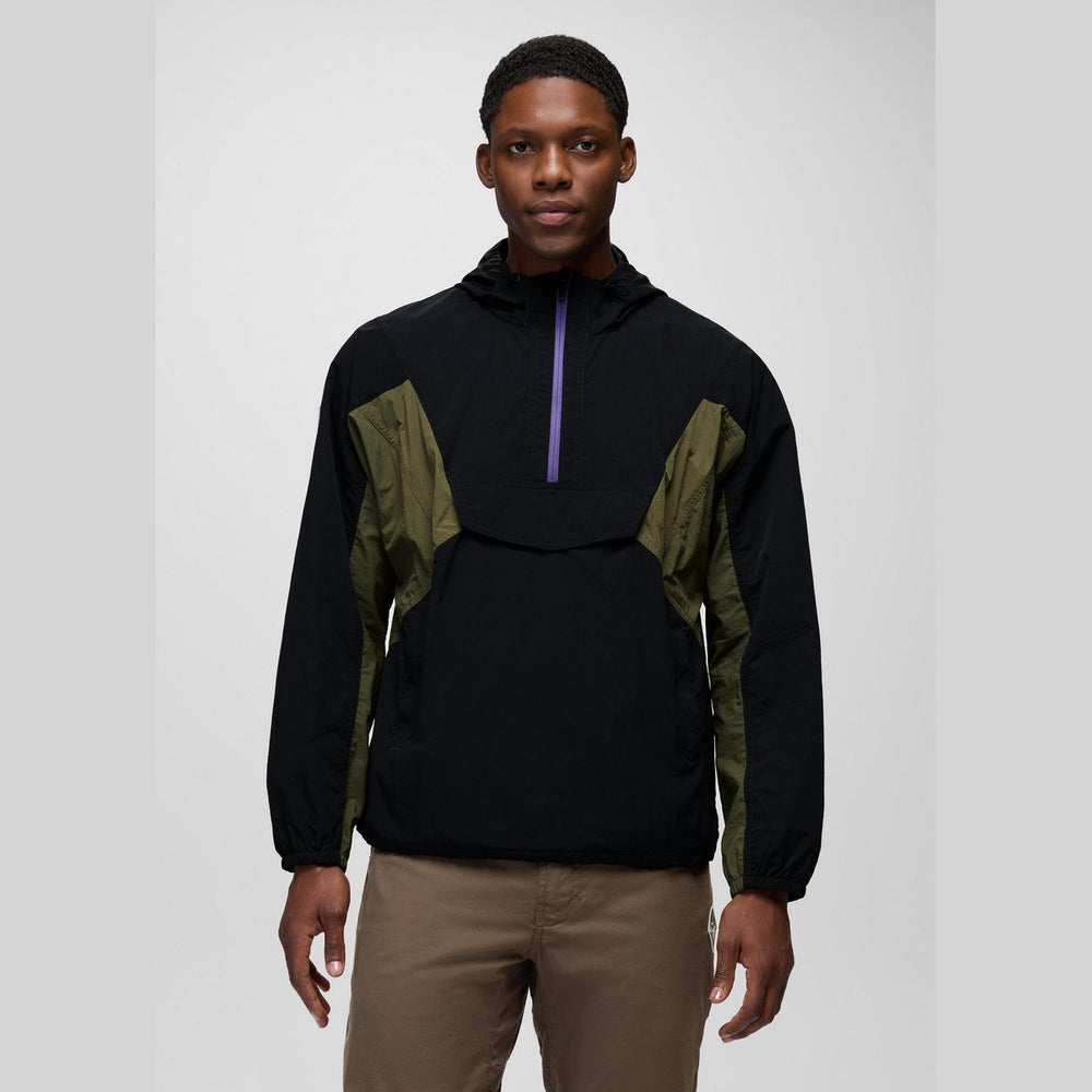Prana Heritage Wind Anorak Giacca Antivento Uomo – Cargo Green, indossato frontale