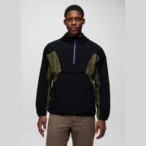 Prana Heritage Wind Anorak Giacca Antivento Uomo – Cargo Green, indossato frontale