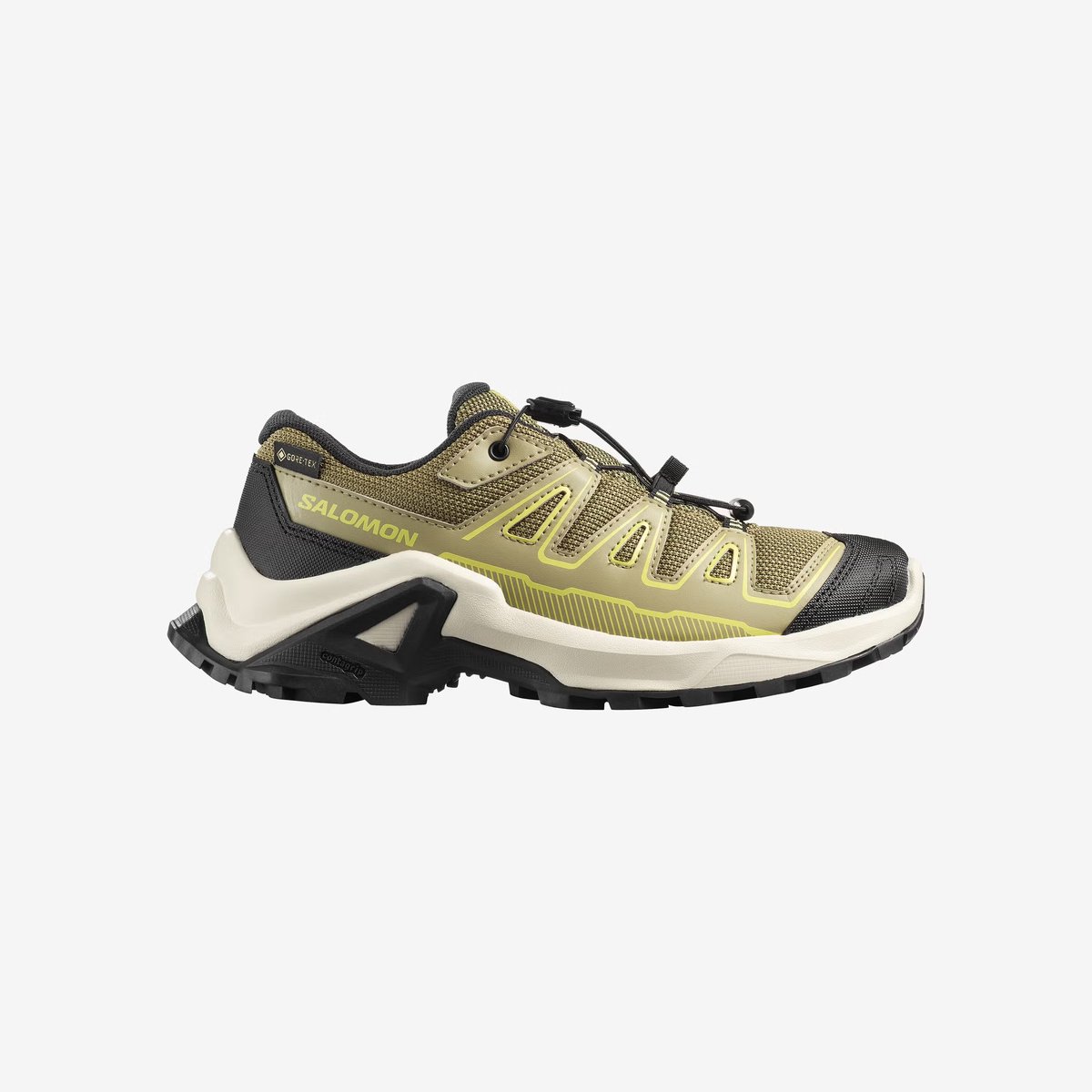 Salomon X Ultra Gore-Tex Scarpe Trekking Bambino Olive Night – vista laterale esterna
