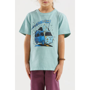 E9 B-Furgo T-Shirt Bambino – Aquamarine, indossato davanti