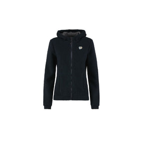E9 Mimma Felpa Full Zip con Cappuccio Donna – Petrol Blue, davanti