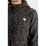 E9 Mimmo Felpa Full Zip con Cappuccio Uomo – Ash Wolf, indossato, dettaglio