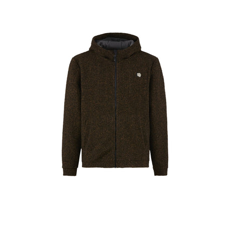 E9 Mimmo Felpa Full Zip con Cappuccio Uomo – Brown Mustard, davanti